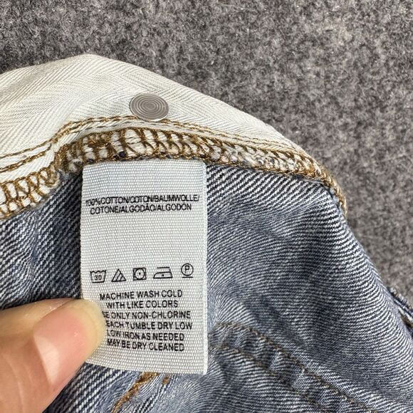 Free People Shorts Womens Size 25 Blue Button Fly Raw Hem Boho Hippie Grunge - Picture 10 of 11